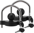 METOWARE Keyed Alike Trailer Coupler Lock Universal Adjustable Steel Trailer Hitch Lock, Anti Theft Trailer Ball Lock Towing Lock for Towing Trailer Security Fits 1-7/8",2”, 2-5/16" Coupler 2 Pack