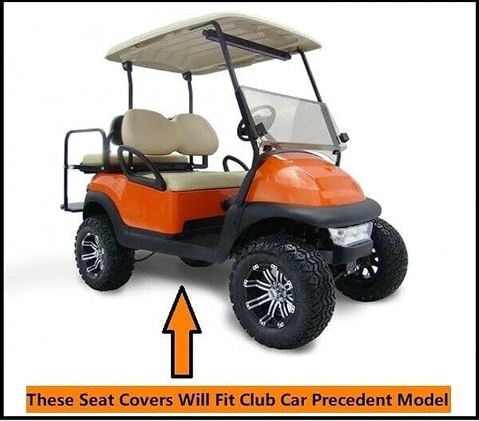 Huskey Parts Company Premium Golf Cart Front Seat Cover Brown for Club Car Precedent/Tempo, Staple On