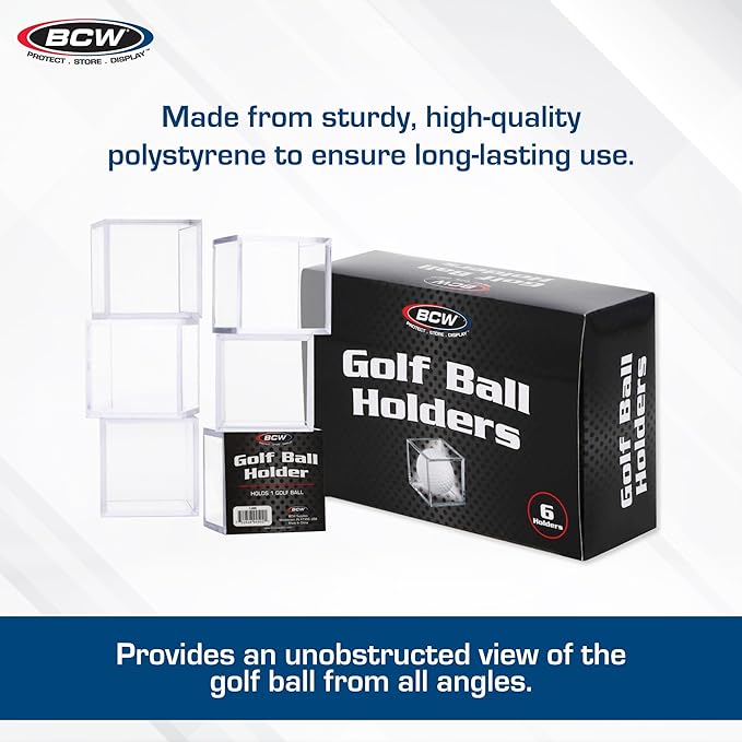 BCW Golf Ball Display Case -6ct | Clear Polystyrene Shell Golf Ball Display | Two-Piece Compact Design | Display Case for Your Collectible Golf Ball | Golf Ball Holder