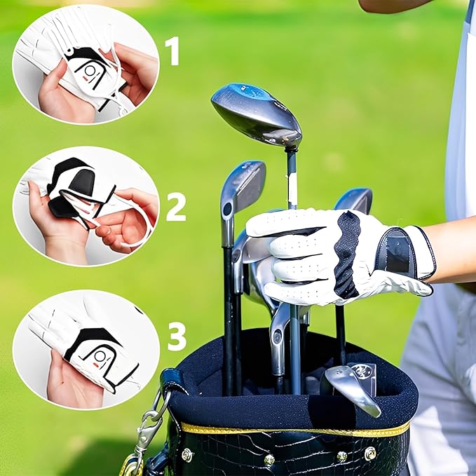 6 Pcs Golf Glove Holder with 6 Metal Hanging Hooks – Golf Glove Stretcher, Support & Drying Rack for Golfers, Football, Baseball and More, for Men and Women