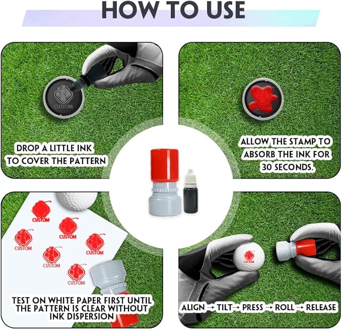 HDSD Custom Golf Ball Markers - Personalized Long Lasting, Includes Ink Bottle - Perfect for Golf Enthusiasts - Stand Out on The Course with Unique Markings - Golf Accessories Gift