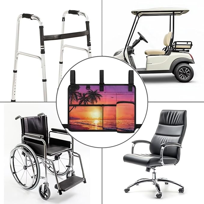 Fashion Golf Cart Rear Seat Organizer Lightweight Storage Bag Accessories for Club Car, Wheelchair and Walker