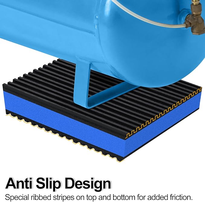 4 Pack Anti Vibration Pads for Washing Machine 4"x4"x7/8", Sound Isolation Vibrating Pad Ribbed Rubber Damping Mat EVA Center for Air Compressors, Conditioner, Treadmill, HVAC Washer Dryer