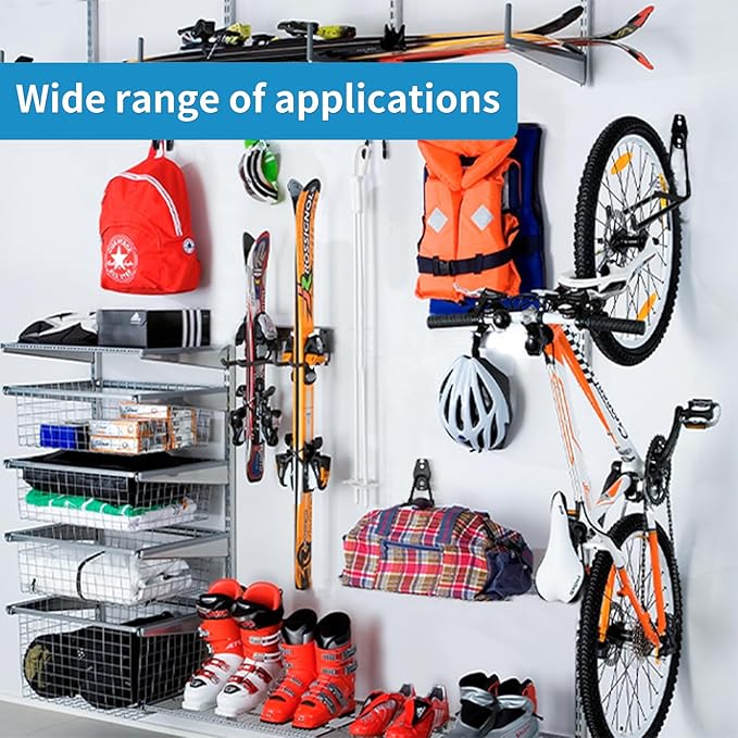 2 Pack Garage Storage Utility Hooks，Garage Garden Tool Organizer，Steel Wall Mount Hooks, Garden Small U Hooks (Black)