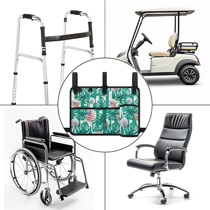 Golf Ball Golf Cart Rear Seat Organizer Universal No Drilling Storage Bag Lightweight Accessories