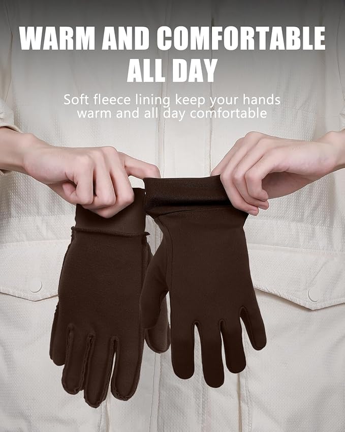 Aegend Lightweight Winter Gloves for Men Women, Warm Running Gloves Touchscreen Thermal Glove Liners for Cold Weather Driving, Cycling & Hiking, Non-Slip, Elastic Cuff, Stretchy, Durable