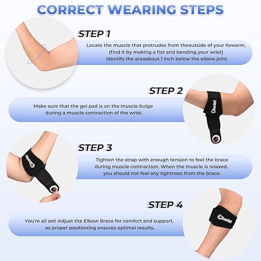 Tennis & Golfer's Elbow Brace for Men & Women with Tendonitis & Elbow Pain Relief - Adjustable Strap & Compression Pads, Arm Forearm Support Band - Rose Red 1 Pack