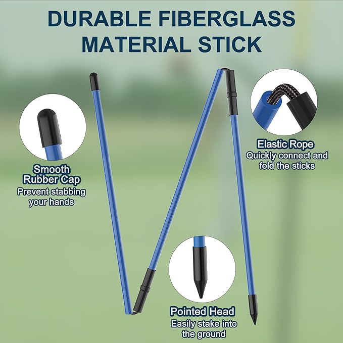 Kulamait 2 Pack Golf Alignment Sticks,Collapsible Golf Alignment Rods 48" Golf Practice Sticks Golf Training Aid for Aiming,Putting,Golf Training Sticks with Clear Tube Case