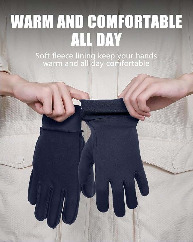 Aegend Lightweight Winter Gloves for Men Women, Warm Running Gloves Touchscreen Thermal Glove Liners for Cold Weather Driving, Cycling & Hiking, Non-Slip, Elastic Cuff, Stretchy, Durable