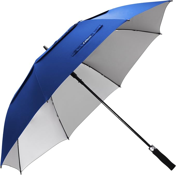 ZEKAR 54/62/68 inch Windproof Large Vented UV Protection and Classic Pongee Fabric Golf Umbrella, Double Canopy Rain Sun Oversized Stick Umbrellas Women Men