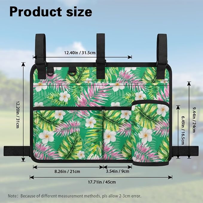 Fashion Golf Cart Rear Seat Organizer Lightweight Storage Bag Accessories for Club Car, Wheelchair and Walker