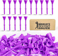 FINGER TEN Unbreakable Golf Tees Plastic 3 1/4 inch Value 50/100 Pack, Low Friction & Low Ball Spin Long Tees to Improve Distance & Accuracy, Durable Tees with Assorted Colors to Practice