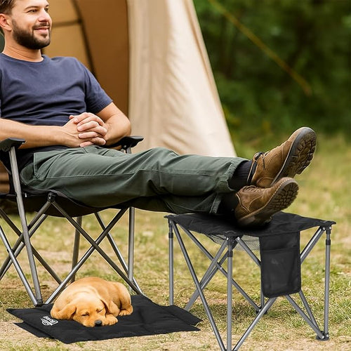 2 Pack Camping Stool with Removable Padded Folding Outdoor Stool Camping Stool Padded Oversized Ottoman Camping Chair Foot Rest Camp Stool Folding Stools