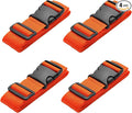 4 Pack Luggage Straps, Adjustable Travel Suitcase Belt Secure Lock Straps to Prevent Bursting, for Suitcases Briefcase & Travel Bags, Extends Life of Bag, 40''-78'' Length (Orange)