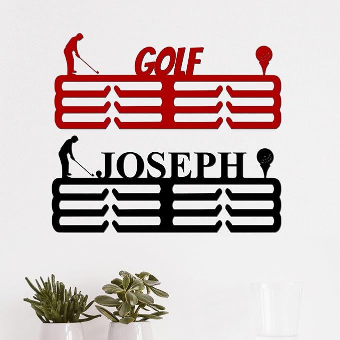 Custom Golf Achievement Hanger Golf Achievement Holder Golf Achievement Display Achievement Holder with Name Display Rack for Awards Ribbon Holder