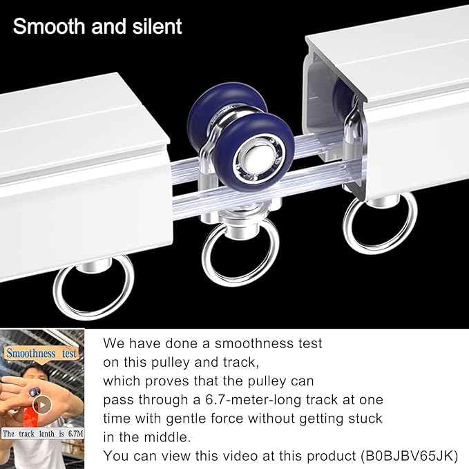 Aluminum Alloy Silent Curtain Tracks Ceiling Or Wall Mounted Curtain Rail Drapes Rail Room Dividers Sliding Curtain Rail (white, 2m(not segmented))