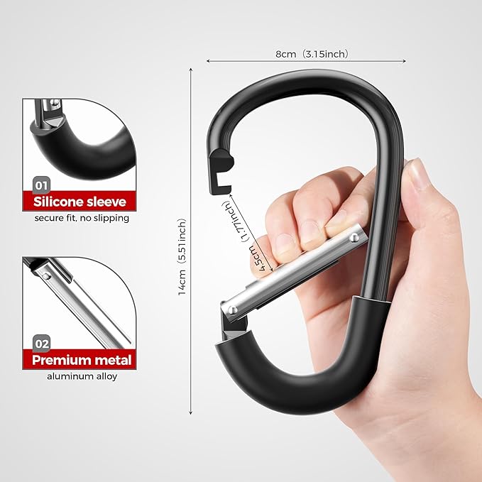 SURDOCA Stroller Hooks - Large, Heavy Duty Universal Stroller Clips and Hooks for Bags - Mommy Hook Accessories