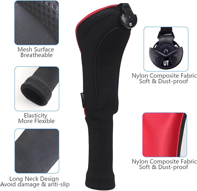 Craftsman Golf 3pcs/Set Meshy Neoprene Golf Club Headcover for Driver Fairway Hybrids Rescue