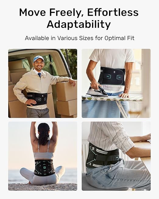 Back Brace for Lower Back for Women Men, Elastic Back Support Belt with 8 Stays for Lifting at Work, Breathable Soft Lumbar Support, Blue L