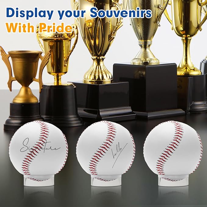 100 Pcs Baseball Holder for Baseball Display Case 1.22 Inches Round Acrylic Stands for Display Case, Clear Ring Stand for Sphere Holder, Small Balls Stands, Golf Ball, Egg Stand, Marble, Softball