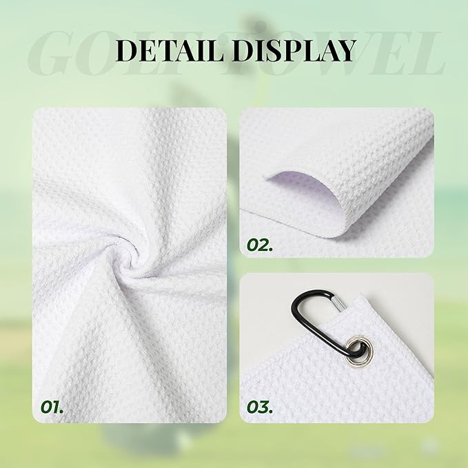 Funny Golf Towel with Carabiner Clip 24"x16" Cute Navy Blue Universe Planet Space Golf Towels for Golf Bags Microfiber Waffle Cartoon Golf Rag for Disc Balls Clubs Golfs Accessories for Men Women Dad