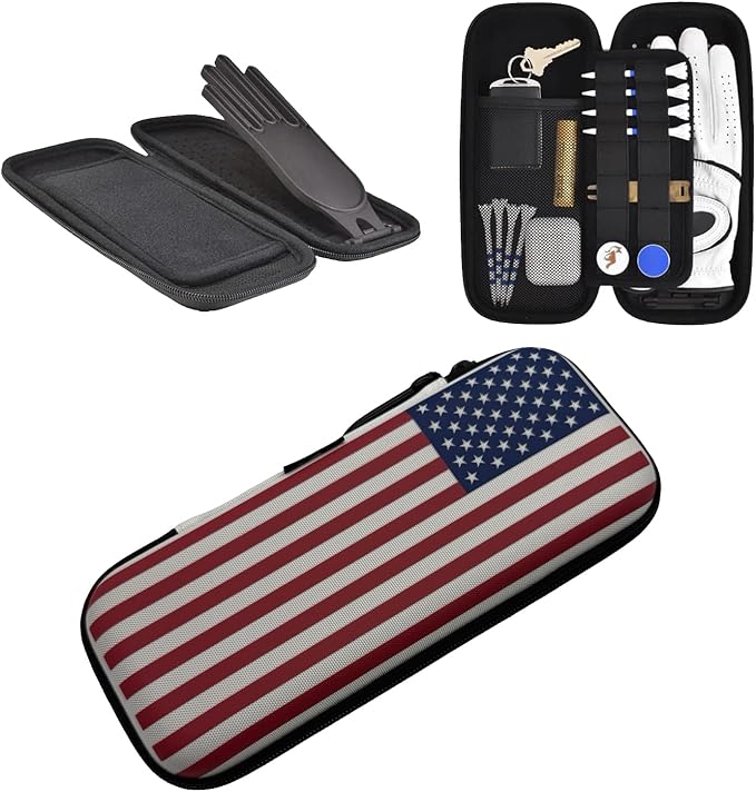 Platypus Golf Co. Golfing Caddie Hard Travel Case Organizer - Hinging Glove Shaper & Holder - Mesh Pocket & Storage Slots for Phone, Tees, Divot Tools & Ball Markers - Golfers Cases for Men & Women
