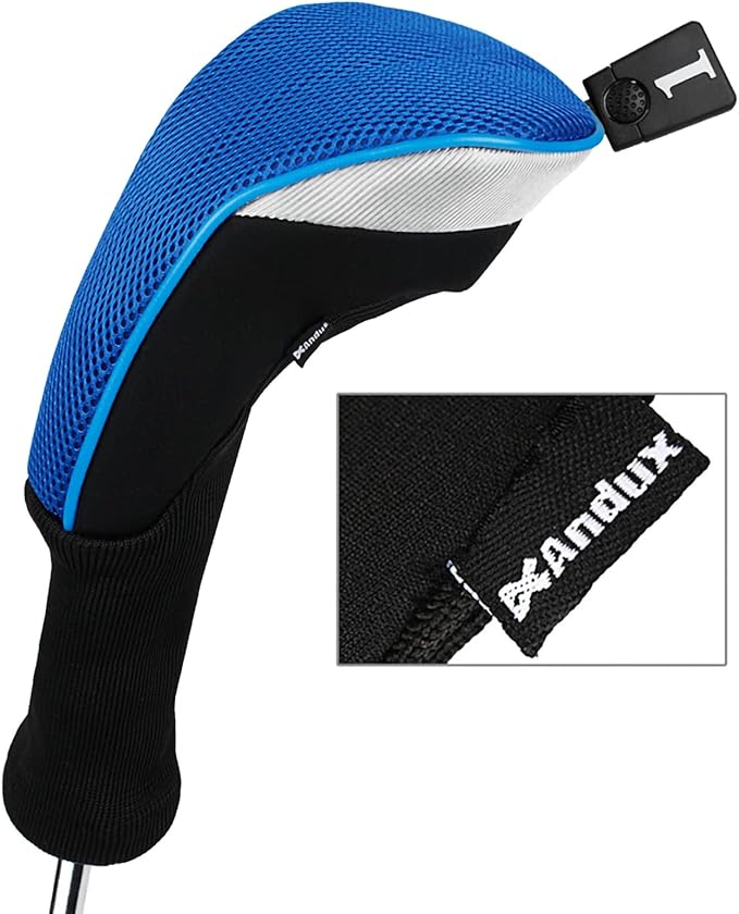 Andux 6pcs/Set Golf Club Head Covers Woods Drivers Fairway Hybrid Set Long Neck (3 Hybrid + 3 Woods)