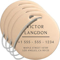 Stainless Luggage Tags for Suitcases 4 Pack: Metal Personalized Luggage Tags for Backpacks & Bags with Customizable Texts (Rose Gold)