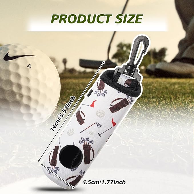 4 Pieces Golf Tee Holder Golf Ball Carry Bag Pouch Ball Holder Keychain Belt Clip Gifts Accessories