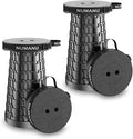 NUMANU 2PK 2025 Upgraded Collapsible Stool, Max 620lbs 2.5"-18" H Adjustable Portable Folding Stool for Adults, Retractable Foldable Telescopic Seat Camping Chair or Footrest (2PK Hard Seats)