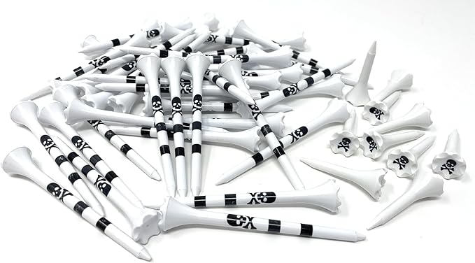 NorthPointe Golf Tees Plastic Combo Length Pack of 50 Includes (40 Count) 3 ¼” Plastic Golf Tees + (10 Count) 1½ Plastic ShortTees for Irons, Hybrids, Par Threes