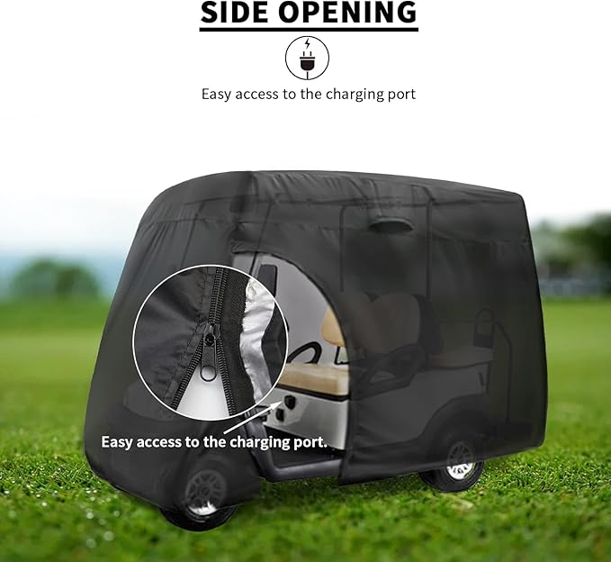 Golf Cart Cover,Waterproof Universal 6 Passenger Golf Cart Covers,Golf Cart Accessories for Outdoor Storage Protective - 144" L x 55" W x 76" H