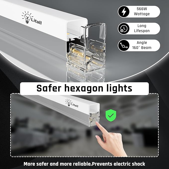 Hexagon Garage Light - Hexagon led Lights, High Brightness 566W 70750LM 6500K Super Bright Honeycomb Lights for Garage, Basement, Warehouse, Auto Beauty Shop, Car Detailing Shop