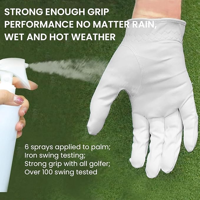 FINGER TEN Golf Gloves Womens Ladies 1 Pack Glove Left Hand for Right Handed Golfer, Wet Hot Cool Rain Grip Weathersof All Weather, Fit Small Medium Large XL