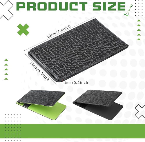 2 Pcs Leather Golf Scorecard Holder Golf Score Card Book Yardage Book Leather Notebook Journal 7.6 x 4.5 Inch