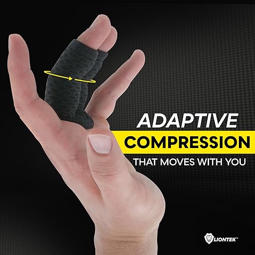 LIONTEK Double Flow Finger Sleeve V3 Pair — Joint Support & Compression for Activity, BJJ, Fitness, Volleyball, Basketball, and More