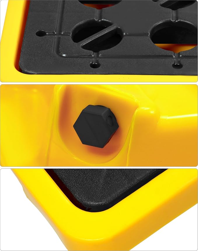 QWORK 2 Drum Modular Platform 5000 lbs. 30 Gallon Sump Containment Tray, Drum Spill Containment Pallet