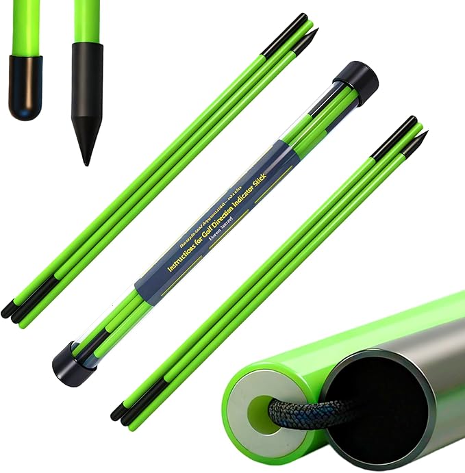 Golf Alignment Sticks, 2 Pack Plastic 49" Collapsible Alignment Stick Golf Practice Rods Aid for Aiming, Putting, Swing Trainer, Posture Corrector with Tube Case, Golf Training Equipment