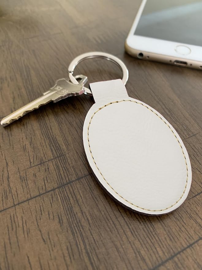 LaserGram Oval Keychain, Sunflowers, Personalized Engraving Included