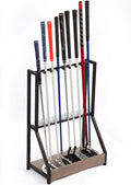 Golf Putter Stand for 9 Clubs & 9 Balls, Solid Wood & Iron Golf Club Rack, Golf Club Organizer Floor Stand, Golf Club Holder | Rustic Modern Design for Home, Office, Golf Course Accessories