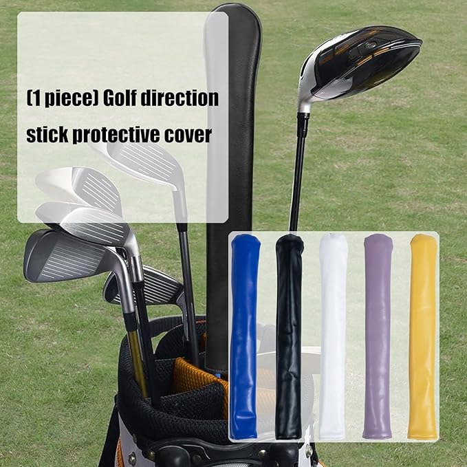 Simple PU Leather Alignment Stick Headcover Golf Alignment Stick Cover Case Holder Golfs Club Protector Enduring
