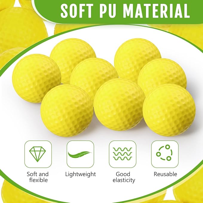 Junkin 24 Pcs Foam Golf Practice Balls Realistic Feel and Flight Training Sport Balls Elastic Soft Foam Golf Balls for Indoor or Outdoor Backyard Training