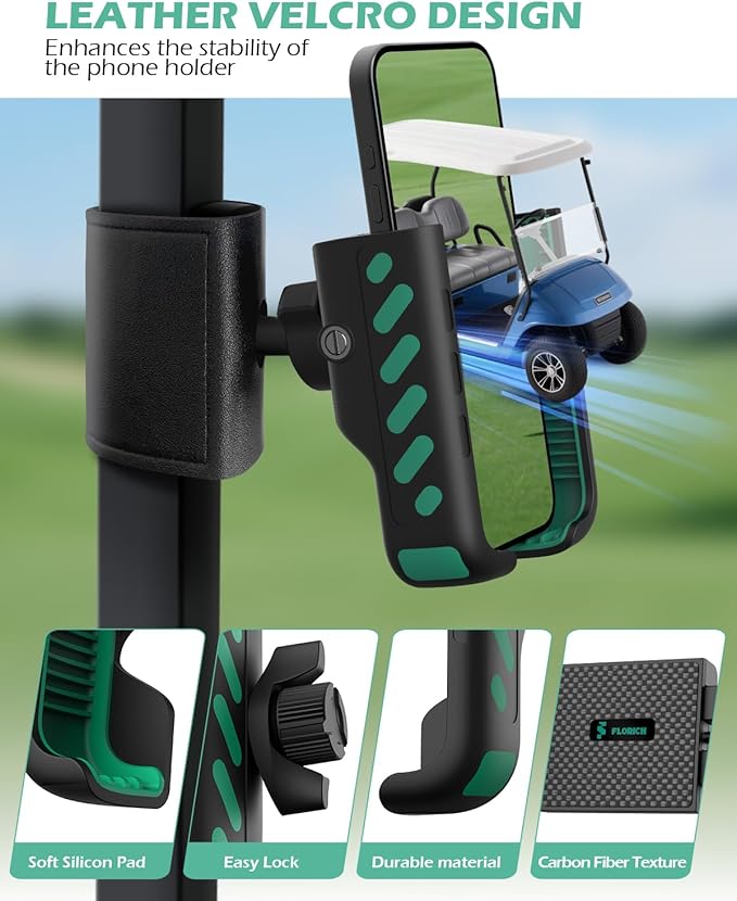 FLORICH Golf Cart Phone Holder Mount Magnetic Phone Holder Compatible with EZGO/Club Car/Yamaha, Ultra Strength 52 Magnet Cell Phone Caddy Compatible with iPhone/Galaxy/Google Pixel