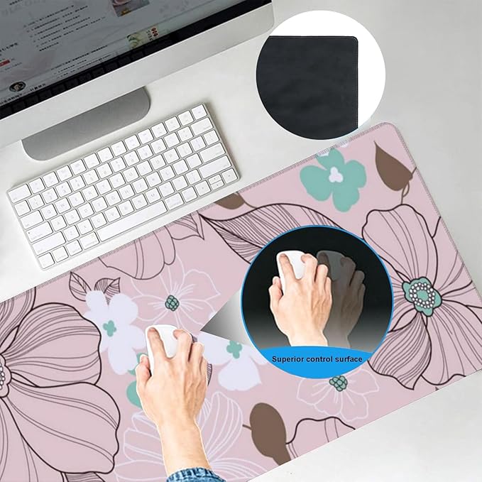 Neon Music Gaming Mouse Pad, Office Desk Mat, Anti-Slip Rubber Base Cool Aesthetic Mouse Pads for Computer Laptop Keyboard School Home Desktop Gamer Home Accessories Decor 31.5" x 11.8"