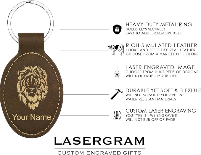 LaserGram Oval Keychain, Sunflowers, Personalized Engraving Included