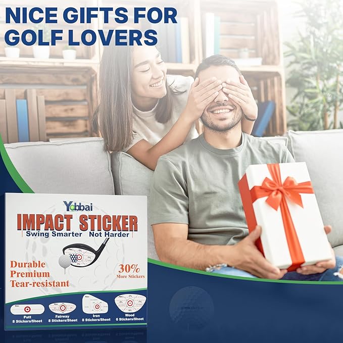 Golf Impact Tape - High-Resolution Strike Stickers for Irons, Woods, Fairway & Putter | Sweet Spot Trainer | Impact Labels for Swing Training| Non-Residue | Left & Right Hand Compatible | Up to 400Pcs