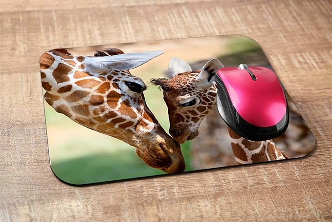 Giraffe Rectangle Gaming Mousepad Lovely Giraffe Mom and Baby Mouse Pad Mouse Mat for Computer Desk Laptop Office 9.5 X 7.9 Inch Non-Slip Rubber