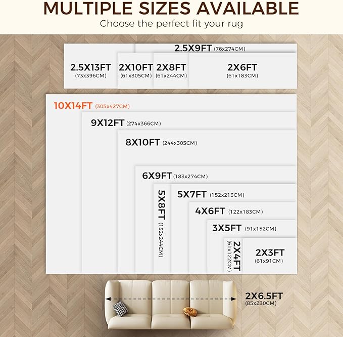 BAGAIL BASICS 10 x 14 FT Rug Pad Gripper for Hardwood Floors, Non Slip Rug Pads for Area Rugs, Extra Thick Under Rug Padding, Protect Your Rugs & Floors