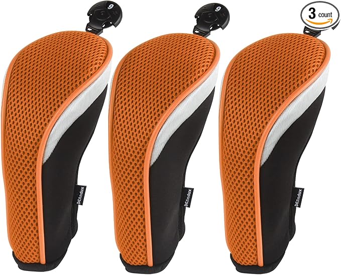 Andux Golf Hybrid Club Head Covers with Dial No. Tag Pack of 3 (All The Same Size)