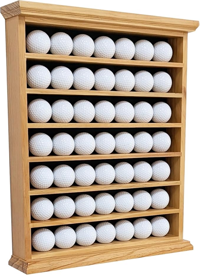 Elegant Golf Ball Display Case - Wall Mount Shadow Box for Store or Exhibition, for Golf Enthusiasts, Solid Wood Organizer Stylish Wall Mount Display Case for Home, Office, or Store